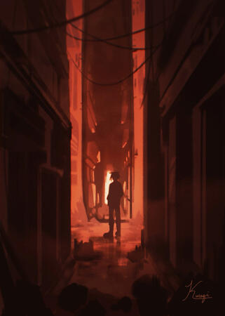 Alleyway: Red 5x7 Print