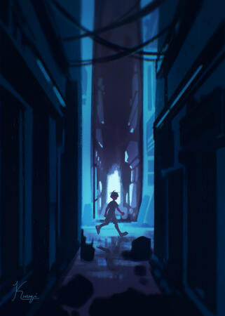 Alleyway: Blue 5x7 Print